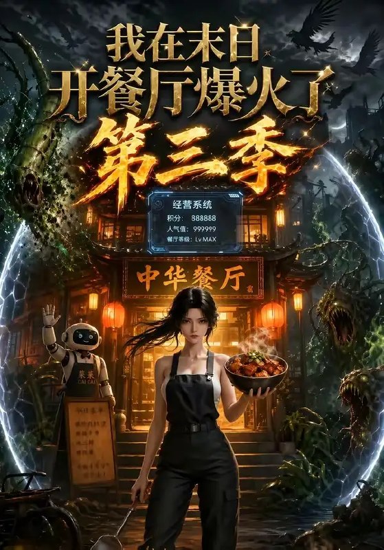 名称：我在末日，开餐厅爆火了第三季&我在末日开餐厅爆火了第三季（65集）AI短剧描述：废土风沙漫卷，第三季暖光再临