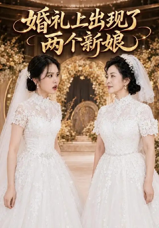 名称：婚礼上出现了两个新娘（54集）AI短剧描述：红绸翻涌的婚礼殿堂，本该是良人执手，却惊现两位身披嫁衣的新娘