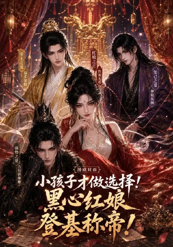 名称：小孩子才做选择！黑心红娘登基称帝！&小孩子才做选择黑心红娘登基称帝（51集）AI短剧描述：她本是乱世里最懂人心的黑心红娘，惯看痴男怨女为情所困