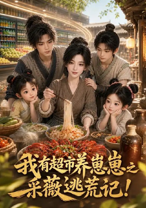 名称：我有超市养崽崽之采薇逃荒记！&我有超市养崽崽之采薇逃荒记（100集）AI短剧描述：荒烟漫卷的逃荒路上，采薇紧攥着幼崽的小手，衣襟里藏着能连通现代超市的异宝
