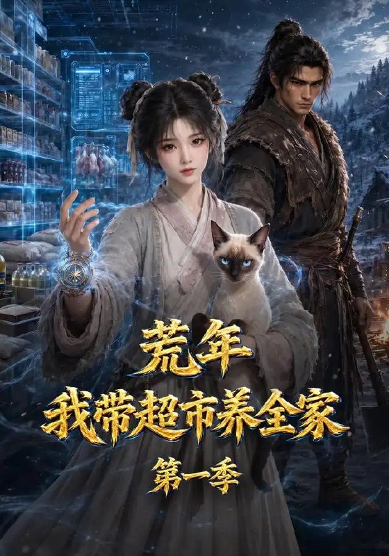 名称：荒年，我带超市养全家第一季&荒年我带超市养全家第一季（123集）AI短剧描述：饿殍遍野的荒年里，她携一座现代超市穿越而来