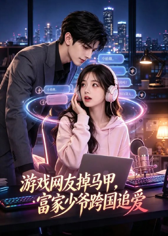 名称：游戏网友掉马甲，富家少爷跨国追爱&游戏网友掉马甲富家少爷跨国追爱（50集）AI短剧描述：指尖流光织就跨国情缘，游戏里并肩的默契战友，竟是豪门继承人