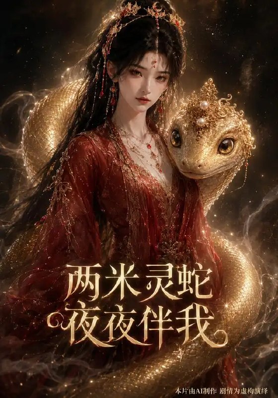 名称：两米灵蛇夜夜伴我（51集）AI短剧描述：夜色浸透青瓦古巷，两米长的灵蛇竟夜夜潜入闺阁，冰冷的鳞片擦过温热肌肤，带来异样的战栗