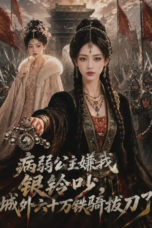名称：病弱公主嫌我银铃吵，城外六十万铁骑拔刀了&病弱公主嫌我银铃吵城外六十万铁骑拔刀了（63集）AI短剧描述：风动铃响，惊扰了病弱公主的清梦