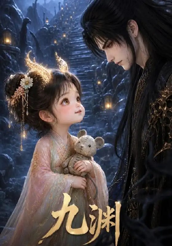 名称：九渊（40集）AI短剧描述：当命运坠入九渊之底，谁在至暗处点燃微光？一段跨越生死的羁绊，一场关乎救赎与沉沦的博弈