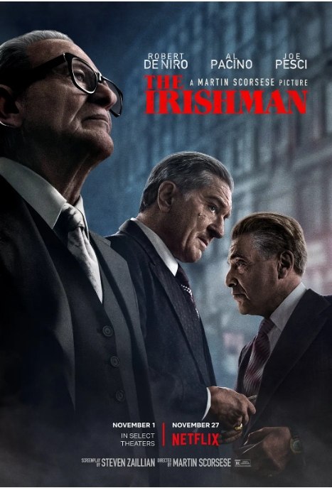 名称：美国电影《爱尔兰人》（2019）描述：导演: 马丁·斯科塞斯主演: 罗伯特·德尼罗 / 阿尔·帕西诺 / 乔·佩西 / 安娜·帕奎因 / 杰西·普莱蒙 / 更多…类型: 剧情 / 传记 / 犯罪制片国家/地区: 美国上映日期: 2019-09-27(纽约电影节) / 2019-11-01(美国点映) / 2019-11-27(美国网络)片长: 209分钟链接：🔗夸克：