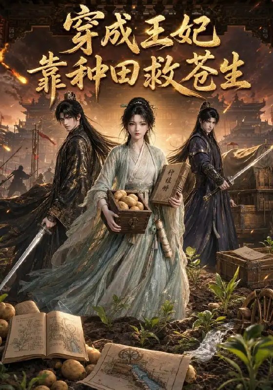 名称：穿成王妃靠种田救苍生（57集）AI短剧描述：农科女一朝穿越成深闺王妃，遇乱世饥荒，她脱下华服挽起青袖，于阡陌间书写救世篇章