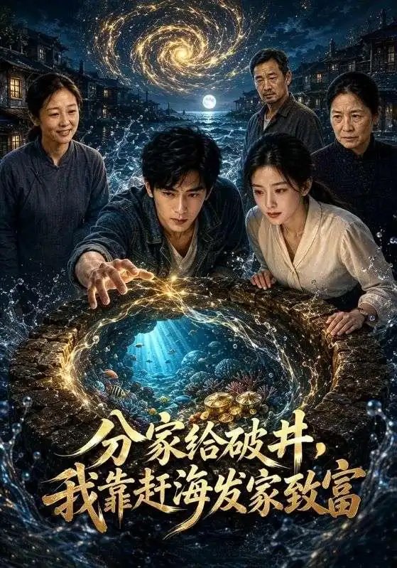 名称：分家给破井，我靠赶海发家致富&分家给破井我靠赶海发家致富（98集）AI短剧描述：潮落滩涂，海风卷着咸腥气掠过破败的井台
