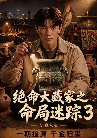 名称：绝命大藏家之命局迷踪3（60集）AI短剧描述：古玩江湖暗流涌动，鉴宝师陆沉身陷连环迷局