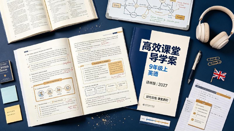 名称：2027《探究在线高效课堂导学案》（9年级上）（英语）（译林版）描述：2027 版探究在线高效课堂导学案适配译林版九年级上册英语课本，贴合课堂教学节奏设计课前预习、课堂探究与课后巩固板块，梳理单元词汇、语法、阅读重难点，搭配分层习题引导自主探究学习，适配初三学生同步课堂使用，夯实英语基础并提升课堂学习效率