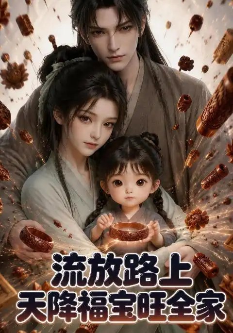 名称：流放路上天降福宝旺全家（90集）AI短剧描述：侯府获罪，举家踏上流放之路，千里荒途风雪如晦