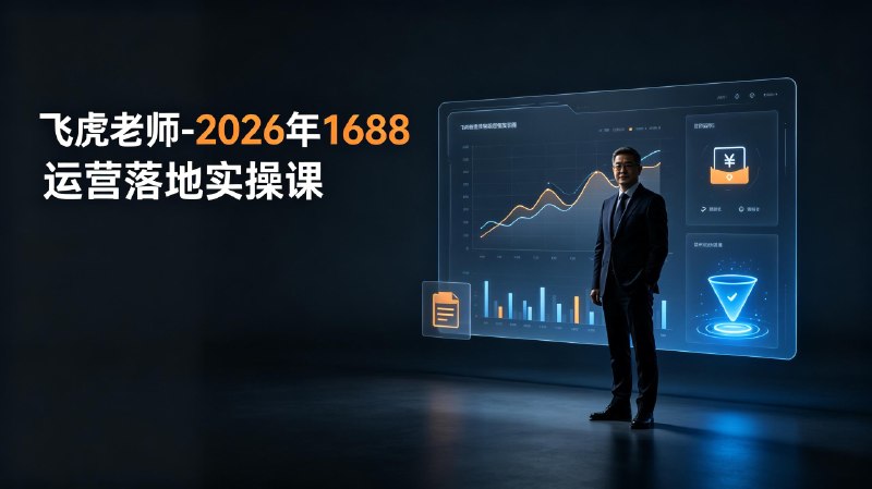名称：飞虎老师-2026年1688运营落地实操课描述：2026 年 1688 平台实操运营课程由飞虎老师主讲，围绕店铺入驻、商品上架优化、流量获取、询盘转化、活动报名、供应链管理等完整实操流程展开，结合当下平台最新规则拆解落地玩法，适合工厂商家、批发从业者学习线上批发店铺运营方法