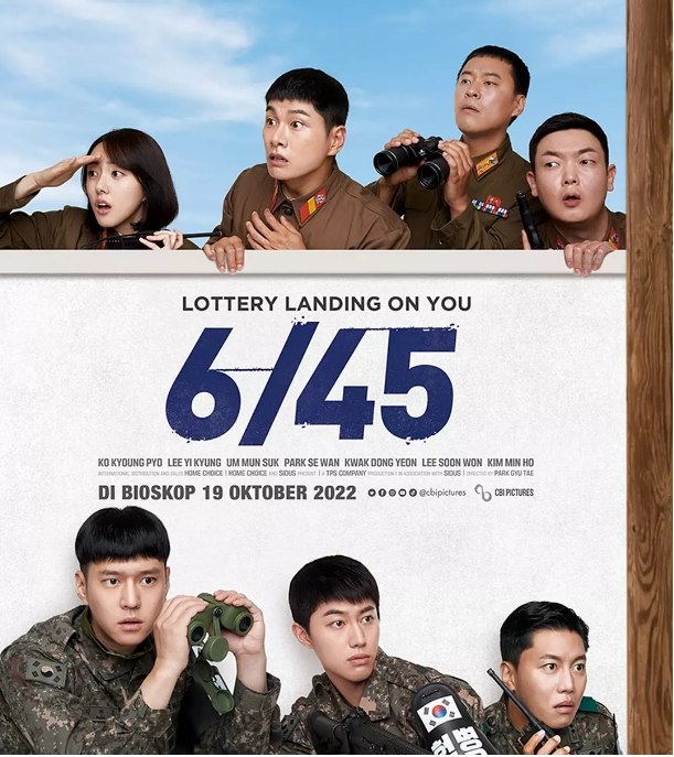 名称：电影 剧情 / 喜剧《6/45》韩国 (2022) 又名: 乐透大作战(台) / 军旅六合彩 豆瓣评分7.6描述：导演: 朴奎泰主演: 高庚杓 / 李伊庚 / 音文硕 / 朴世婉 / 李淳元类型: 剧情 / 喜剧制片国家/地区: 韩国上映日期: 2022-08-24(韩国)片长: 113分钟链接：🔗夸克：
