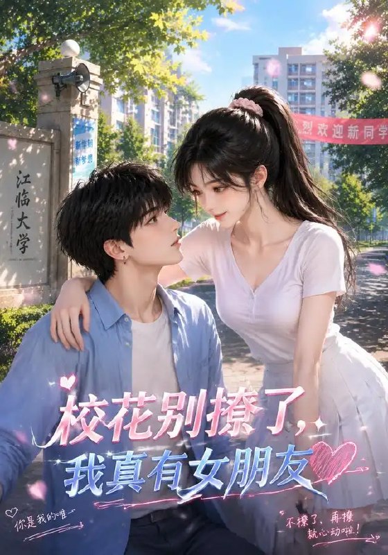 名称：校花别撩了，我真有女朋友&校花别撩了我真有女朋友（48集）AI短剧描述：
